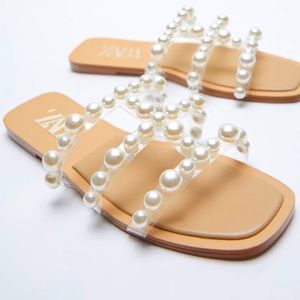 Zara pearl sandals